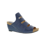 BELLINI WHITE WOMEN WEDGE SANDALS IN BLUE SMOOTH - TLW Shoes
