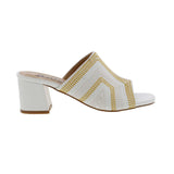 BELLINI FAINT WOMEN SANDAL IN WHITE/YELLOW WOVEN - TLW Shoes