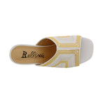 BELLINI FAINT WOMEN SANDAL IN WHITE/YELLOW WOVEN - TLW Shoes