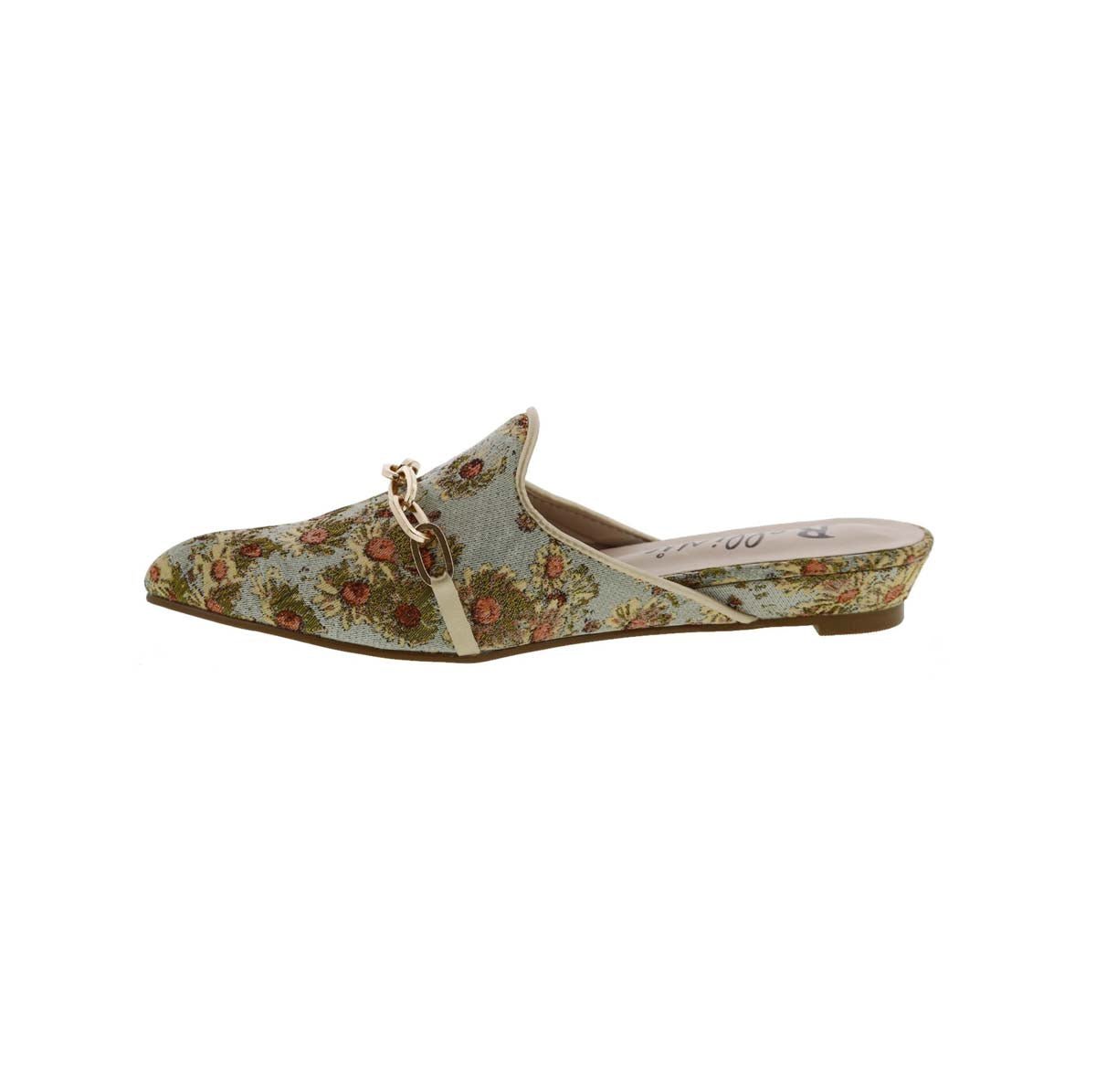 BELLINI FLUENT WOMEN SLIP-ON MULE SHOES IN GOLD FLORAL PRINT - TLW Shoes