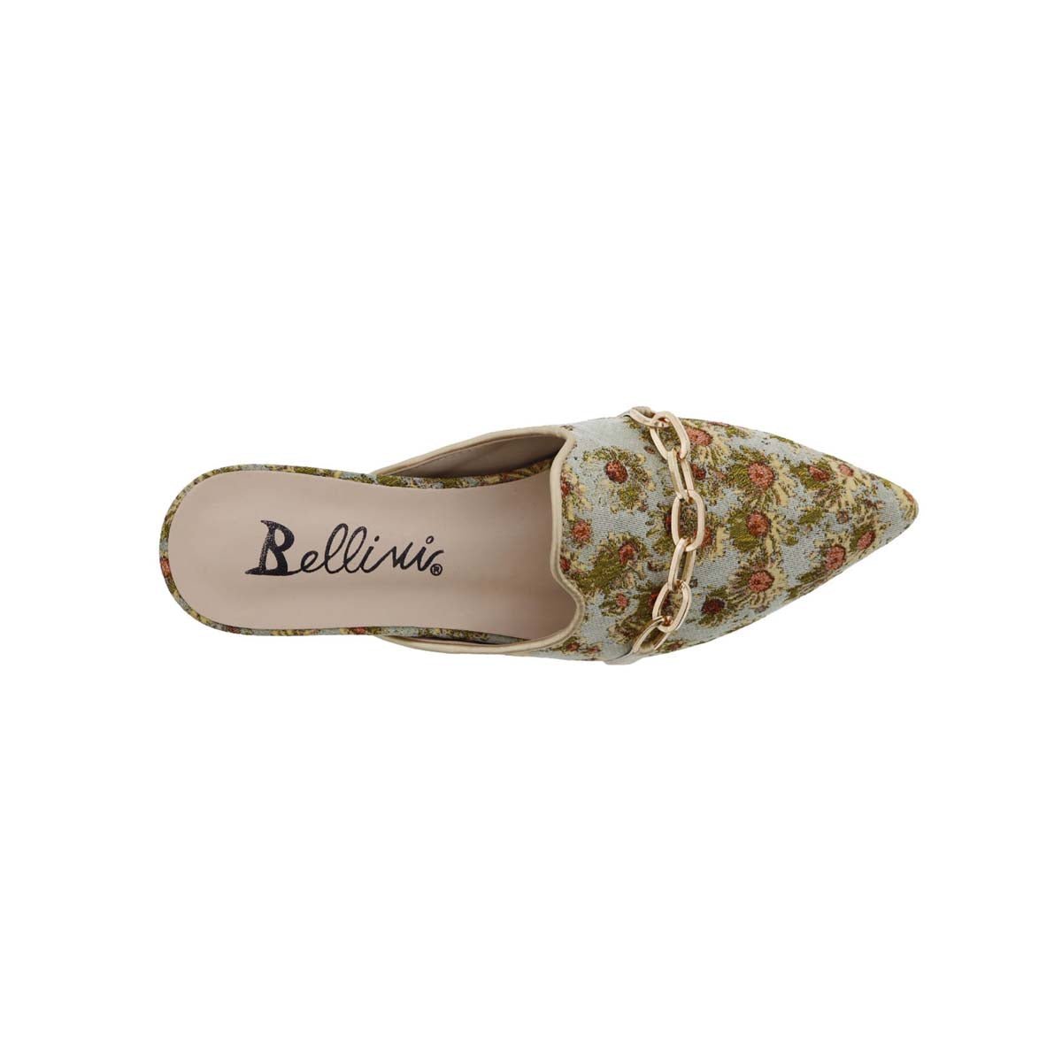 BELLINI FLUENT WOMEN SLIP-ON MULE SHOES IN GOLD FLORAL PRINT - TLW Shoes