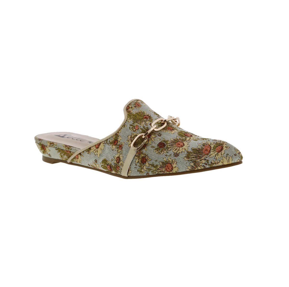 BELLINI FLUENT WOMEN SLIP-ON MULE SHOES IN GOLD FLORAL PRINT - TLW Shoes