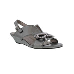 BELLINI LADY WOMEN WEDGE SANDAL IN PEWTER SMOOTH - TLW Shoes