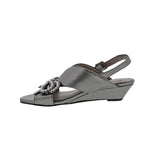 BELLINI LADY WOMEN WEDGE SANDAL IN PEWTER SMOOTH - TLW Shoes