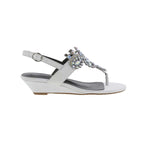 BELLINI LONI WOMEN WEDGE SANDAL IN WHITE TEXTILE - TLW Shoes
