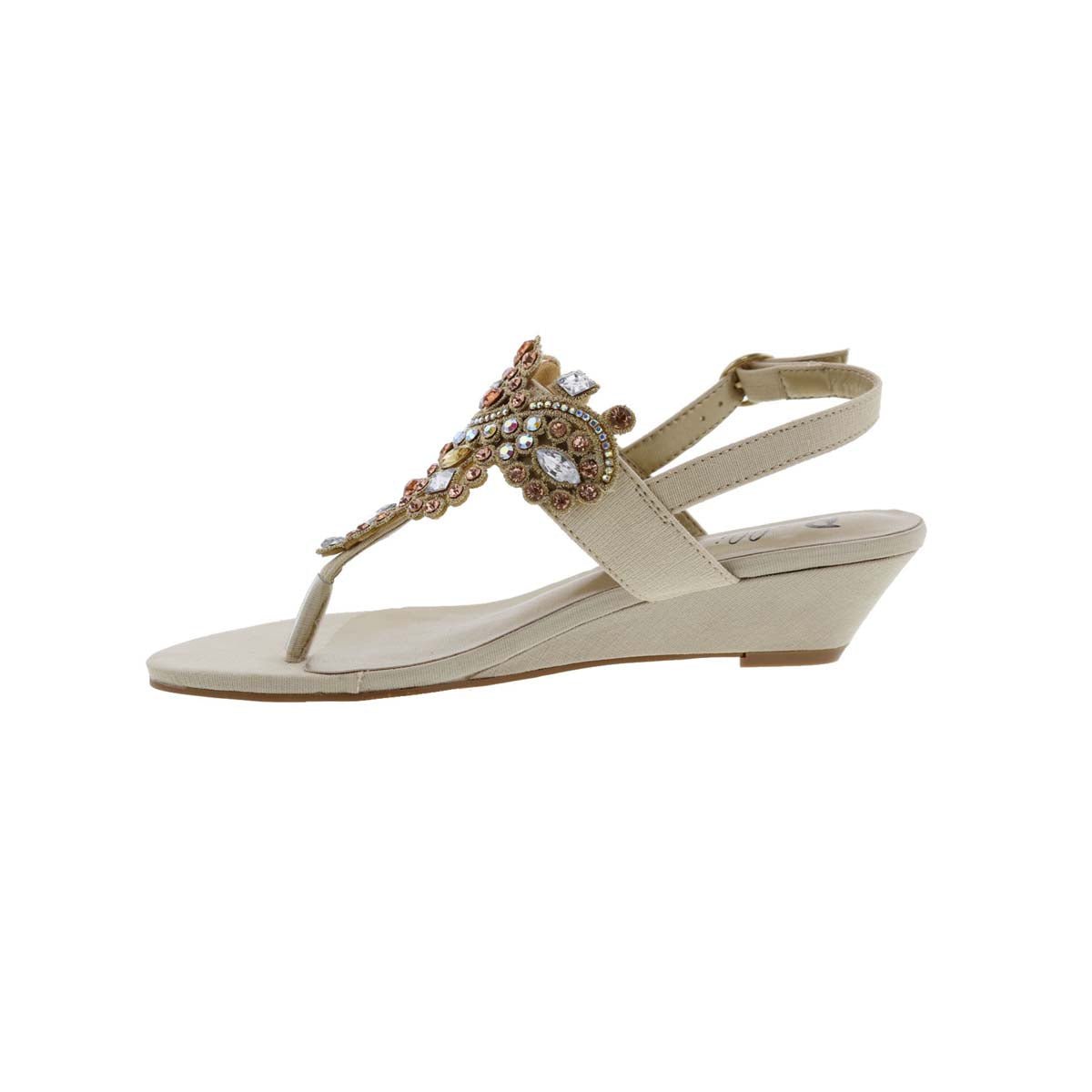 BELLINI LONI WOMEN WEDGE SANDAL IN NATURAL TEXTILE - TLW Shoes