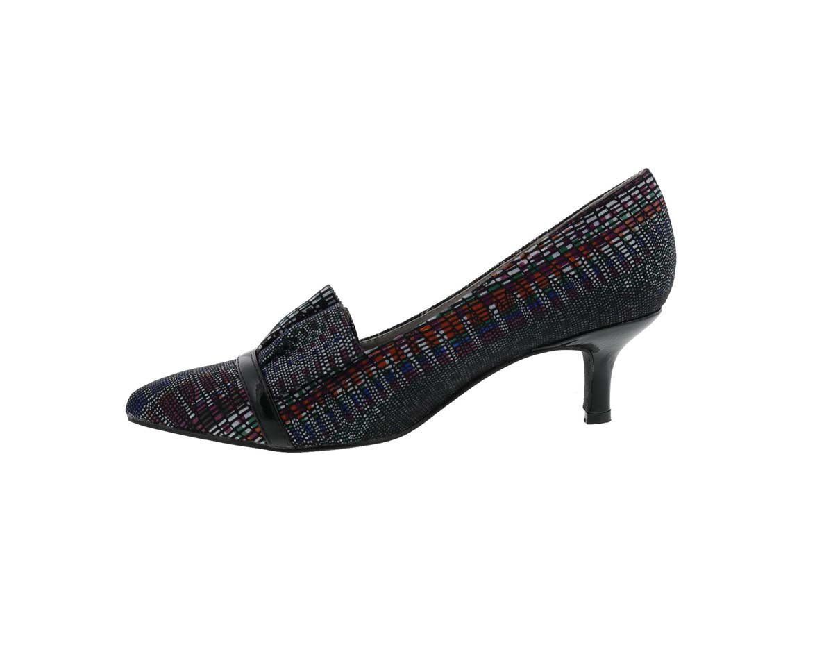 BELLINI BANSHEE WOMEN DRESS PUMP SHOE IN BLACK MULTI TEXTILE - TLW Shoes