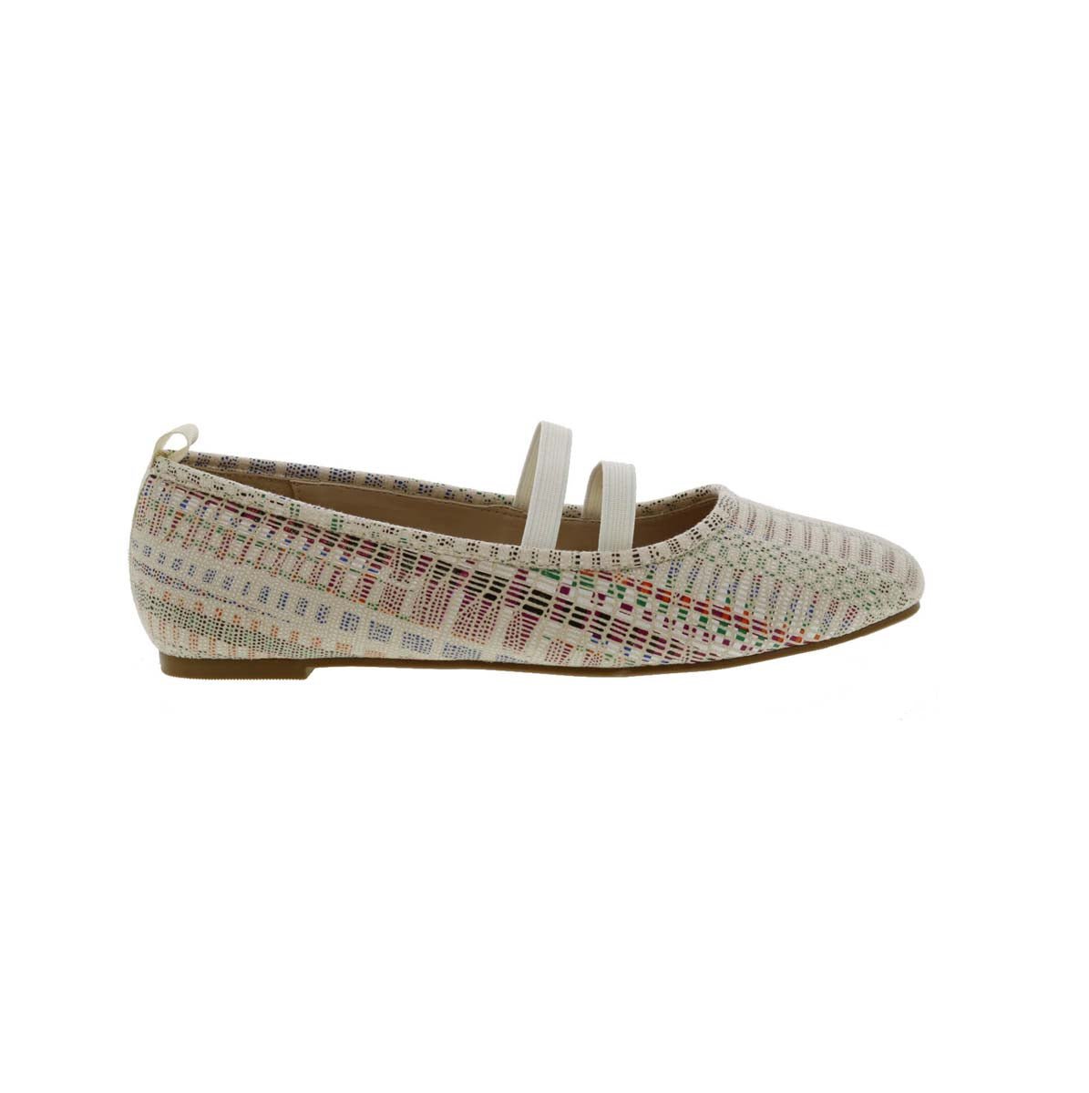 BELLINI SISSY WOMEN SLIP-ON MARY JANE SHOES IN WHITE MULTI TEXTILE - TLW Shoes