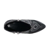 BELLINI CLAUDETTE WOMEN DRESSY ANKLE BOOT IN BLACK SILVER COMBO - TLW Shoes
