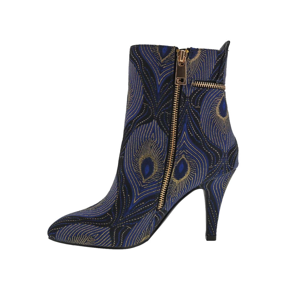BELLINI CLAUDETTE WOMEN DRESSY ANKLE BOOT IN NAVY GOLD COMBO - TLW Shoes