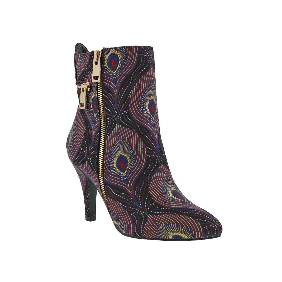 BELLINI CLAUDETTE WOMEN DRESSY ANKLE BOOT IN WINE GOLD COMBO - TLW Shoes