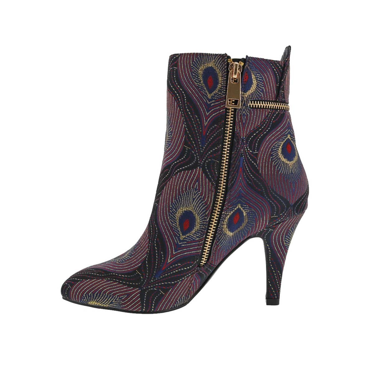 BELLINI CLAUDETTE WOMEN DRESSY ANKLE BOOT IN WINE GOLD COMBO - TLW Shoes