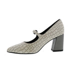 BELLINI VEX WOMEN MARY JANE PUMP IN WHITE GREY CROC COMBO - TLW Shoes