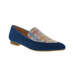BELLINI FERRIS WOMEN FLAT SLIP-ON SHOE'S IN BLUE MULTI WOOL - TLW Shoes