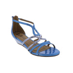 BELLINI GWEN WOMEN WEDGE SANDAL IN BLUE PU - TLW Shoes