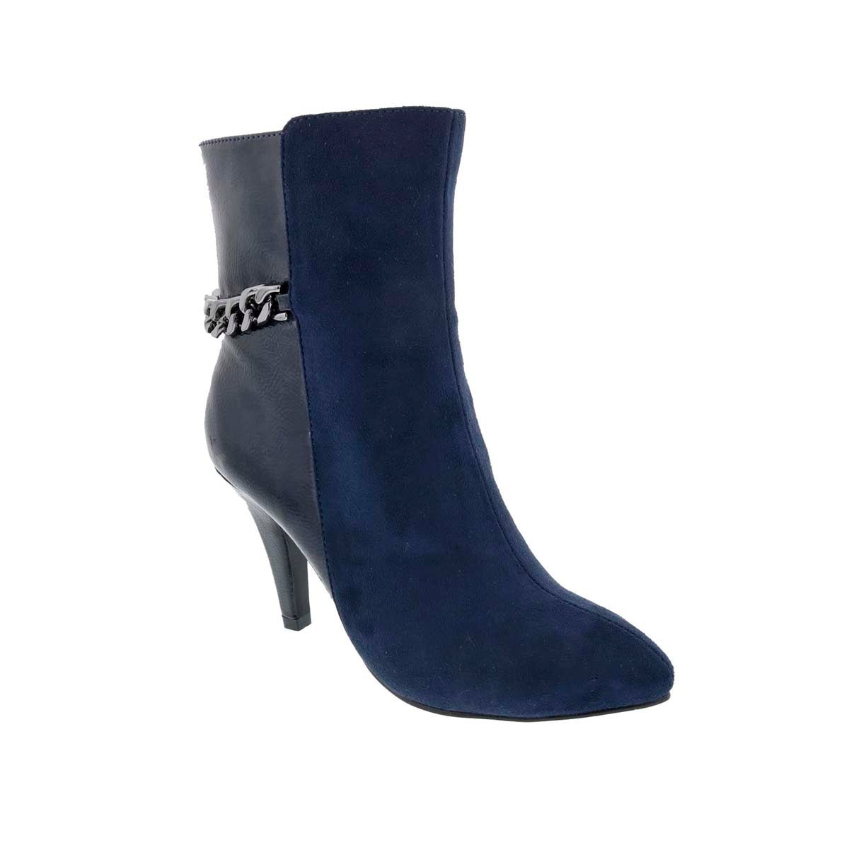 BELLINI CHAIN WOMEN BOOTIES IN NAVY MICRO/PATENT - TLW Shoes