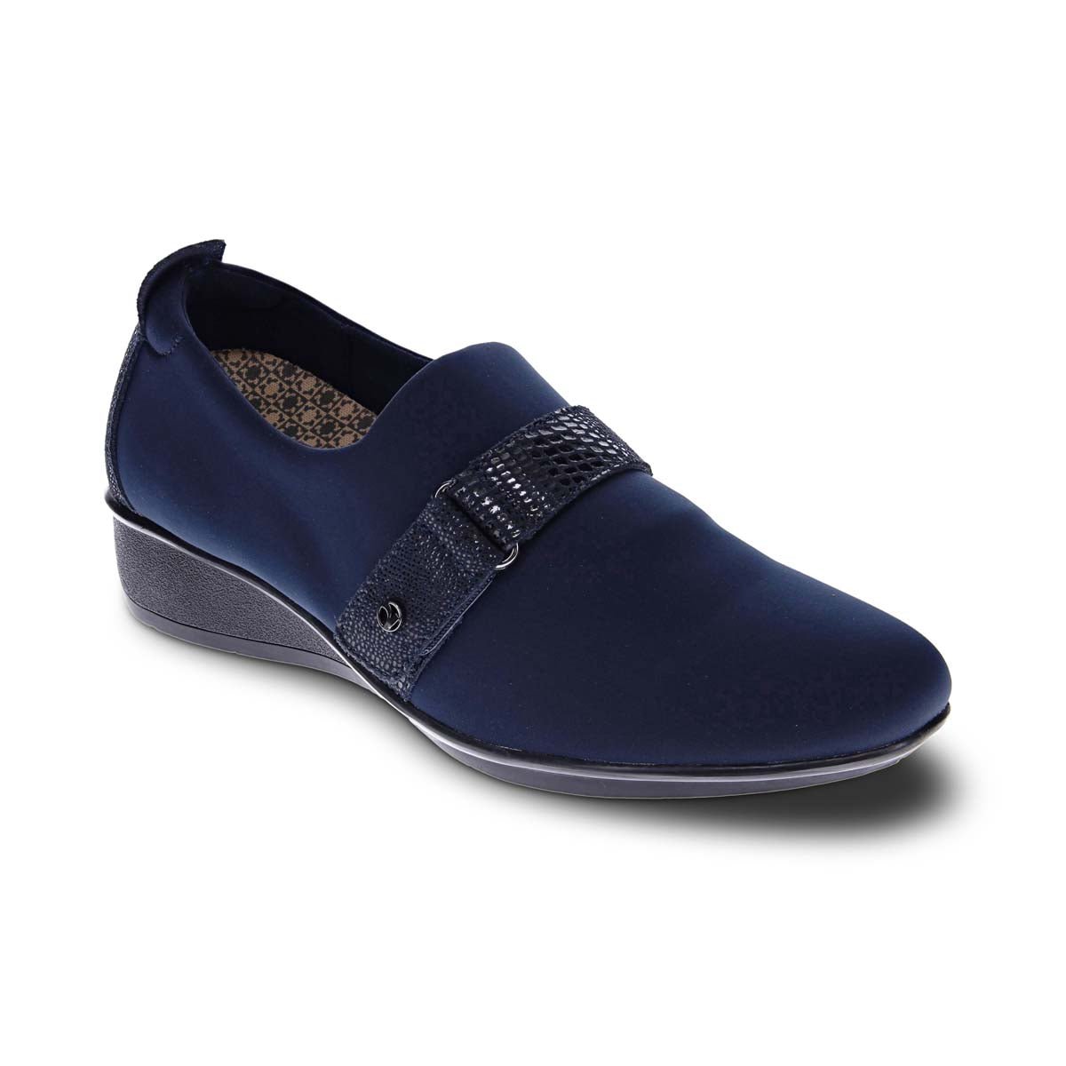 REVERE GENOA STRETCH WOMEN CASUAL SHOES IN NAVY - TLW Shoes