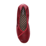 REVERE NAIROBI WOMEN SLIP-ON CASUAL SHOES IN CHERRY LIZARD - TLW Shoes