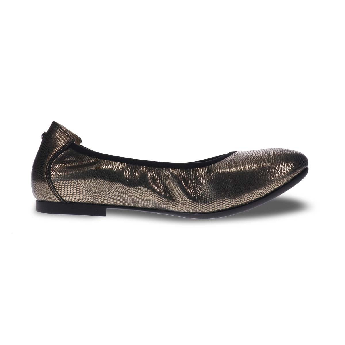 REVERE NAIROBI WOMEN SLIP-ON CASUAL SHOES IN GOLDEN SHEEN - TLW Shoes