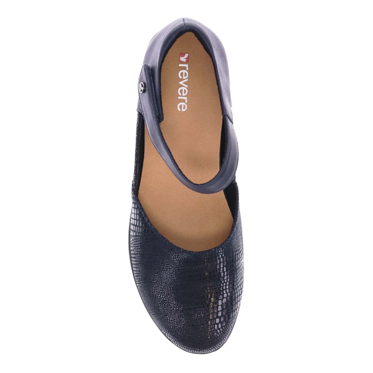 REVERE OSAKA WOMEN CASUAL SHOES IN NAVY LIZARD/SAPPHIRE - TLW Shoes
