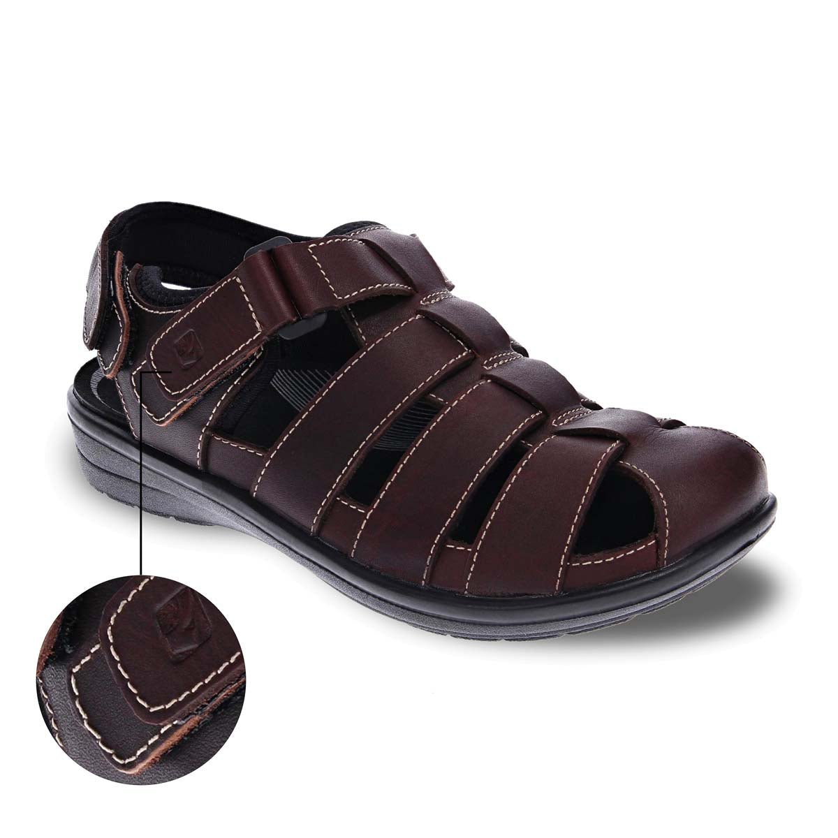 REVERE AMSTERDAM MEN SANDALS IN WHISKEY - TLW Shoes