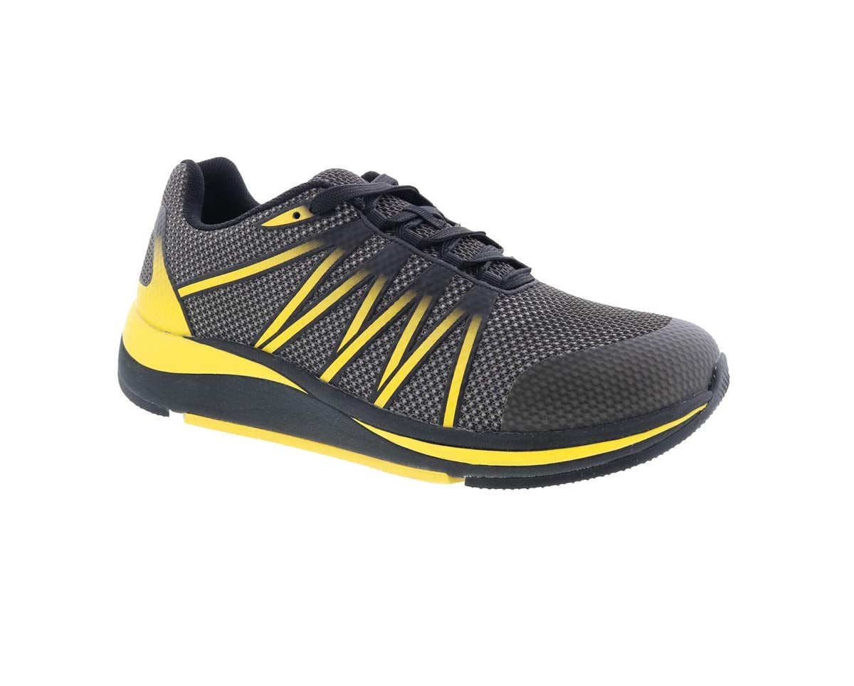 DREW PLAYER MEN ATHLETIC SHOE IN BLACK/YELLOW COMBO - TLW Shoes