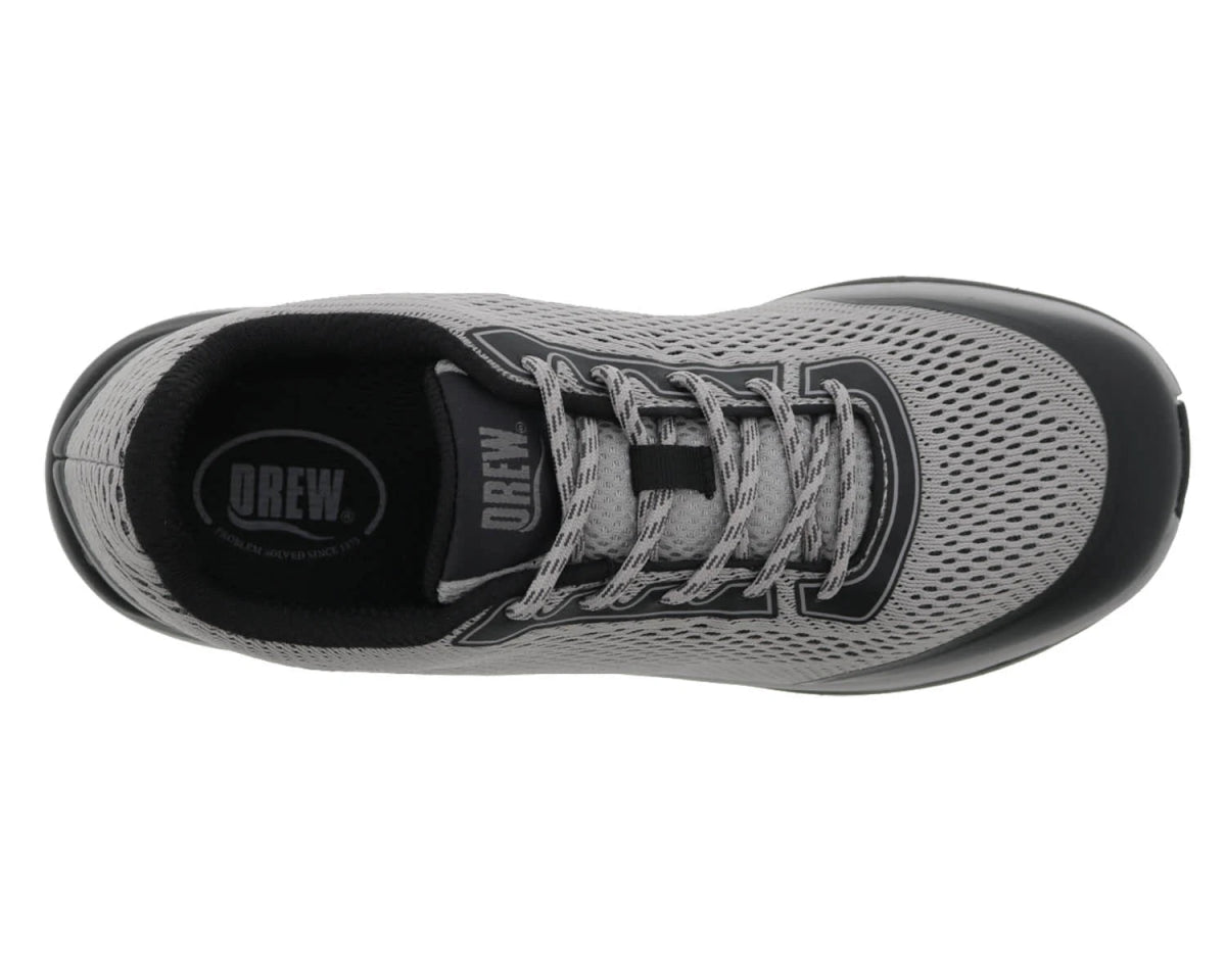 DREW CHAMP MEN SNEAKERS IN GREY/BLACK MESH COMBO - TLW Shoes