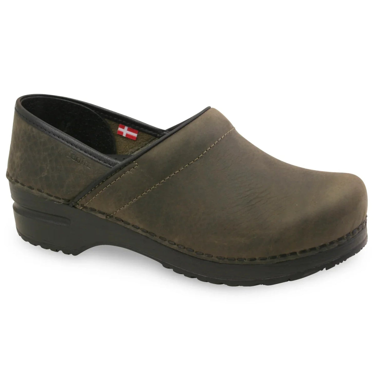SANITA PROFESSIONAL SMOOTH OILED LEATHER WOMEN CLOG IN OLIVE - TLW Shoes