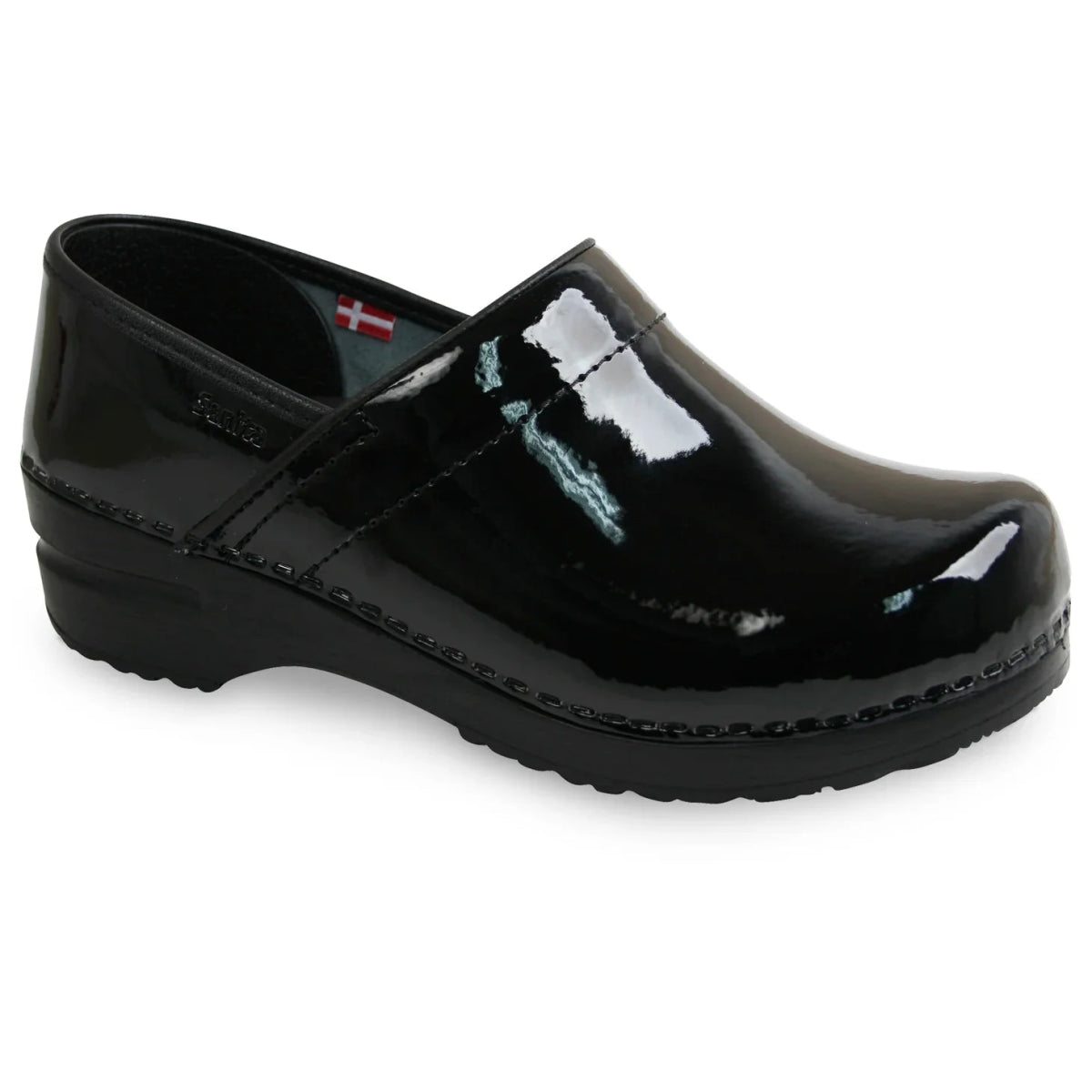 SANITA PROFESSIONAL PATENT WOMEN CLOG IN BLACK - TLW Shoes
