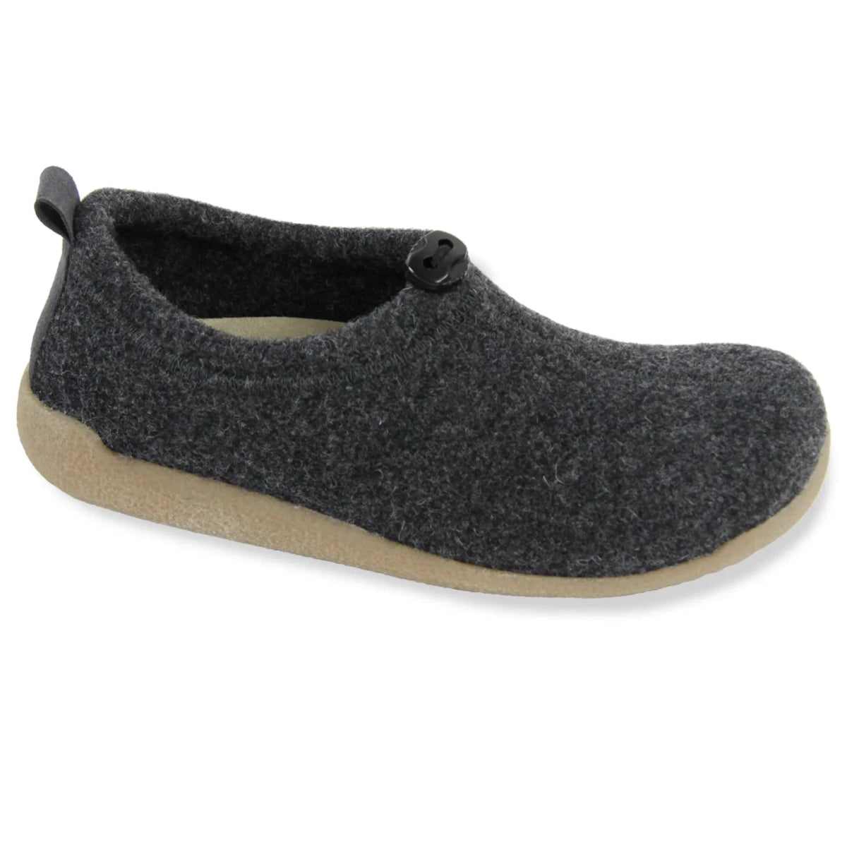 SANITA LODGE SHOE SLIPPERS UNISEX IN CHARCOAL - TLW Shoes