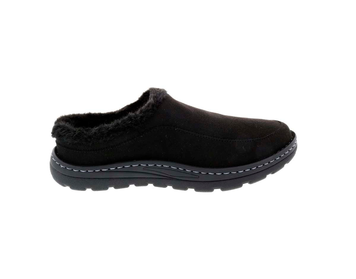 DREW PALMER MEN CLOG SHOE IN BLACK MICROSUEDE - TLW Shoes