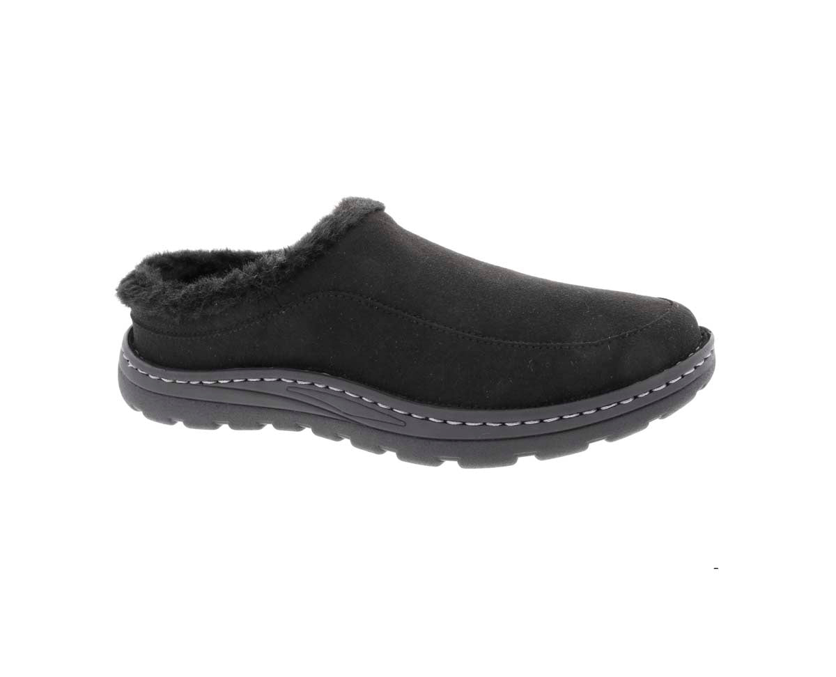 DREW PALMER MEN CLOG SHOE IN BLACK MICROSUEDE - TLW Shoes