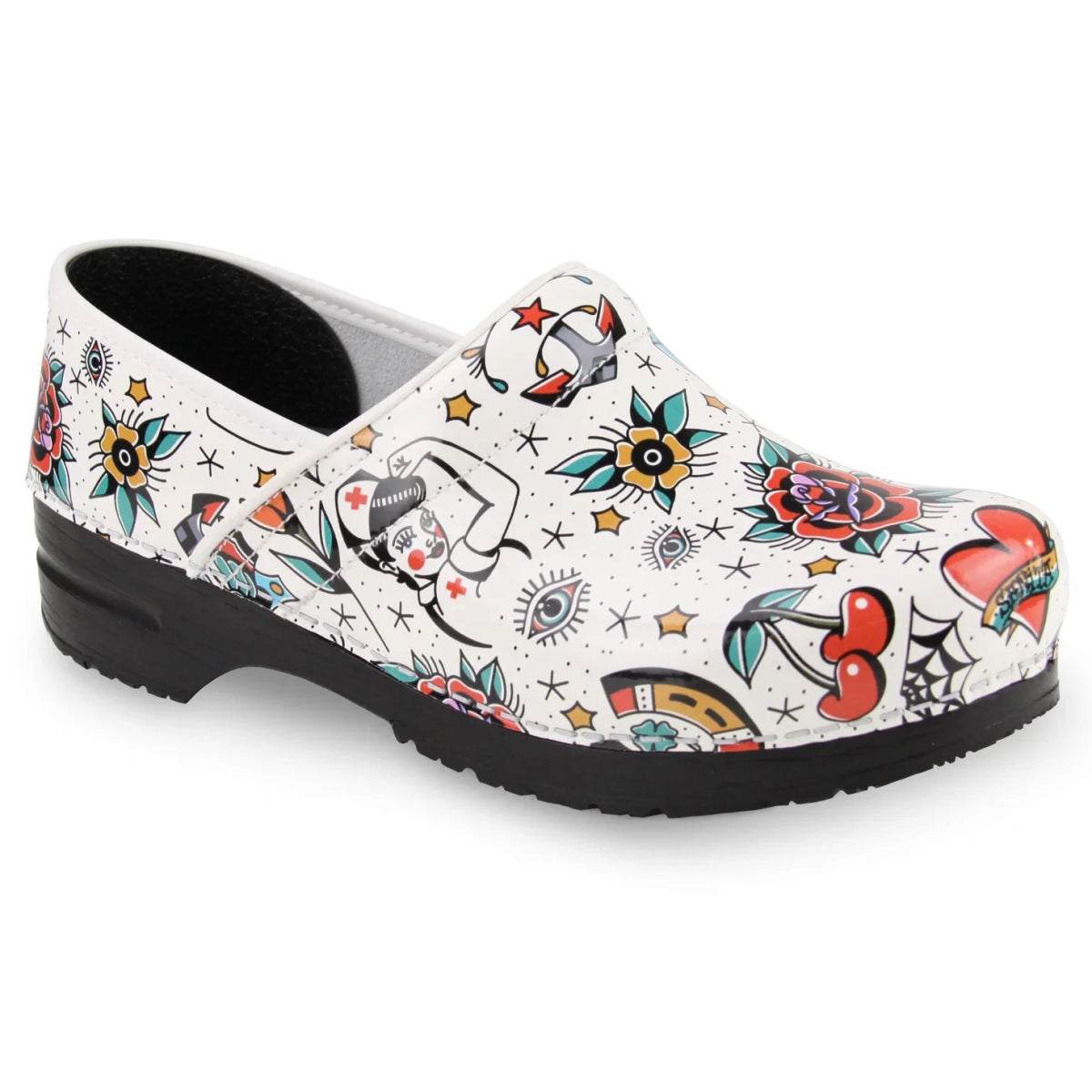 SANITA ROCKABILLY UNISEX CLOG IN WHITE - TLW Shoes