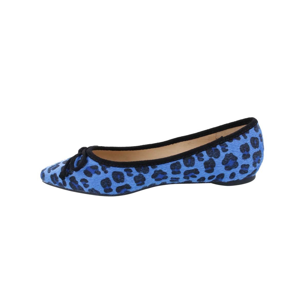 PENNY LOVES KENNY NIP WOMEN BALLET SLIP-ON SHOE IN BLUE/BLACK FAUX HAIR - TLW Shoes