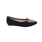 PENNY LOVES KENNY NOOKIE PLAID WOMEN FLAT SLIP-ON IN BLACK FLEECE TEXTILE - TLW Shoes