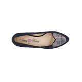 PENNY LOVES KENNY NOOKIE PLAID WOMEN FLAT SLIP-ON IN BLACK FLEECE TEXTILE - TLW Shoes