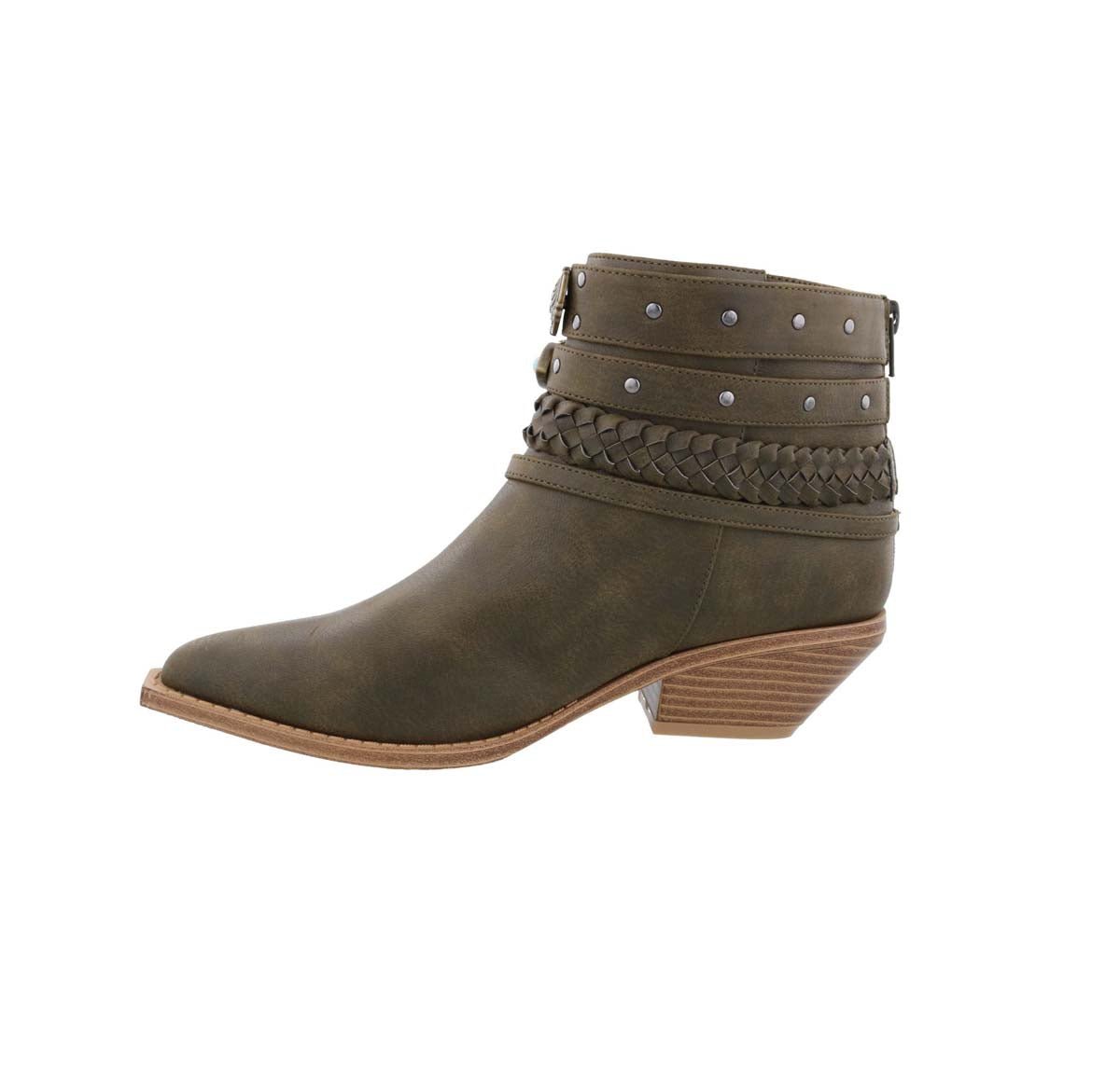 PENNY LOVES KENNY SHANE WOMEN BOOT IN GREEN DISTRESSED SYNTHETIC - TLW Shoes