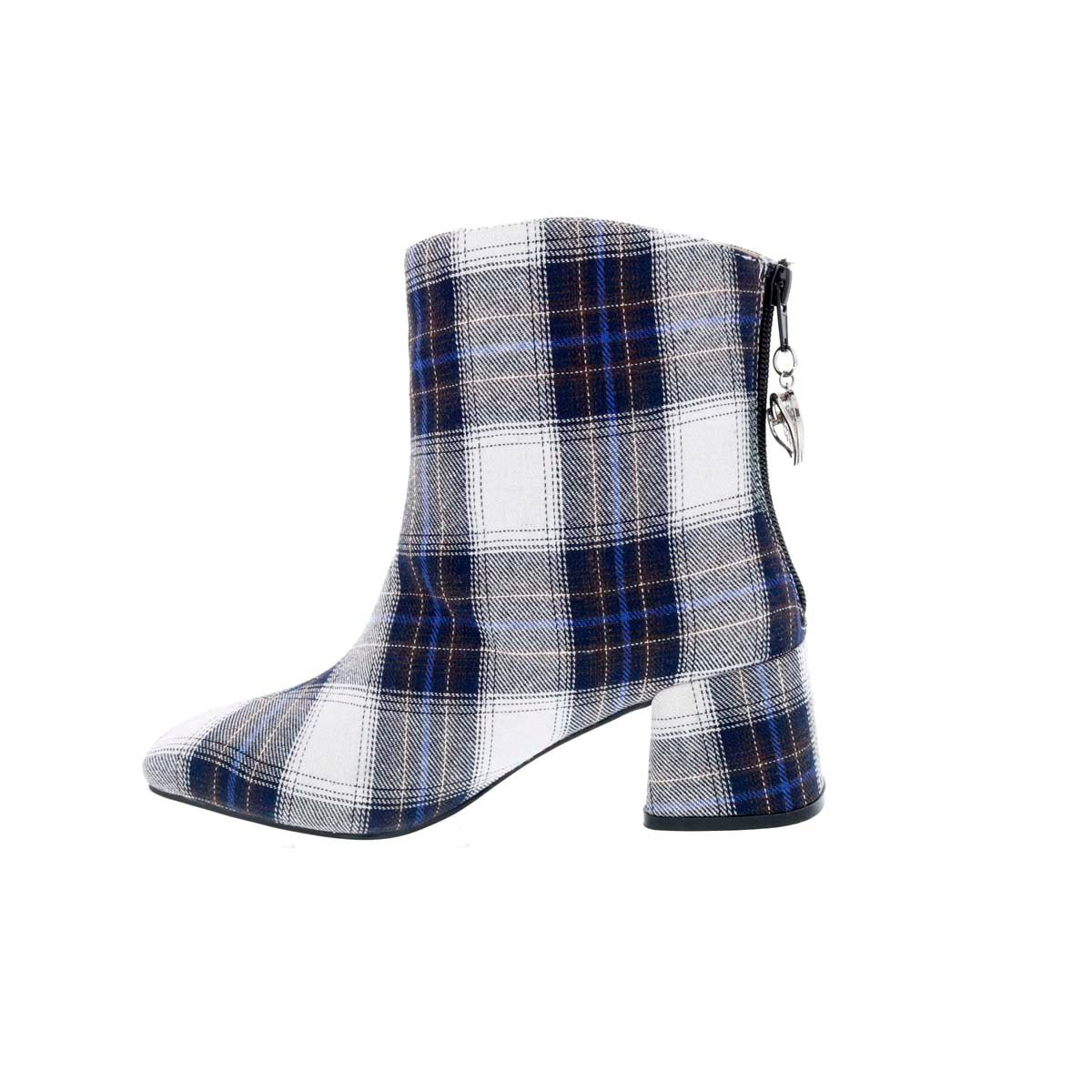 PENNY LOVES KENNY TUCK WOMEN BOOT IN WHITE PLAID - TLW Shoes