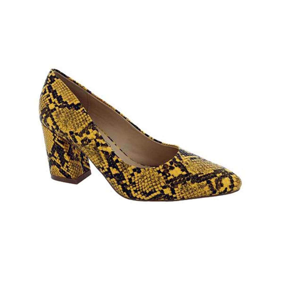 PENNY LOVES KENNY VENUS WOMEN PUMP SLIP-ON SHOES IN YELLOW FAUX SNAKE - TLW Shoes