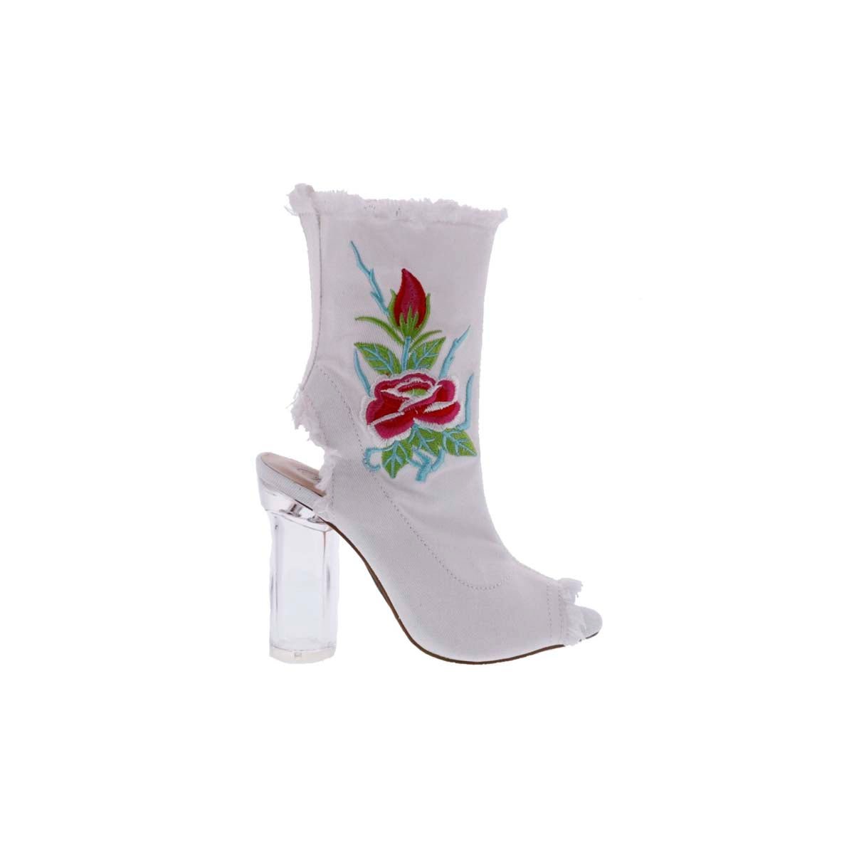 PENNY LOVES KENNY ROADIE WOMEN PUMP BOOTIE IN WHITE DENIM - TLW Shoes