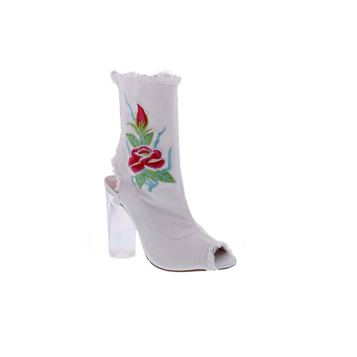 PENNY LOVES KENNY ROADIE WOMEN PUMP BOOTIE IN WHITE DENIM - TLW Shoes