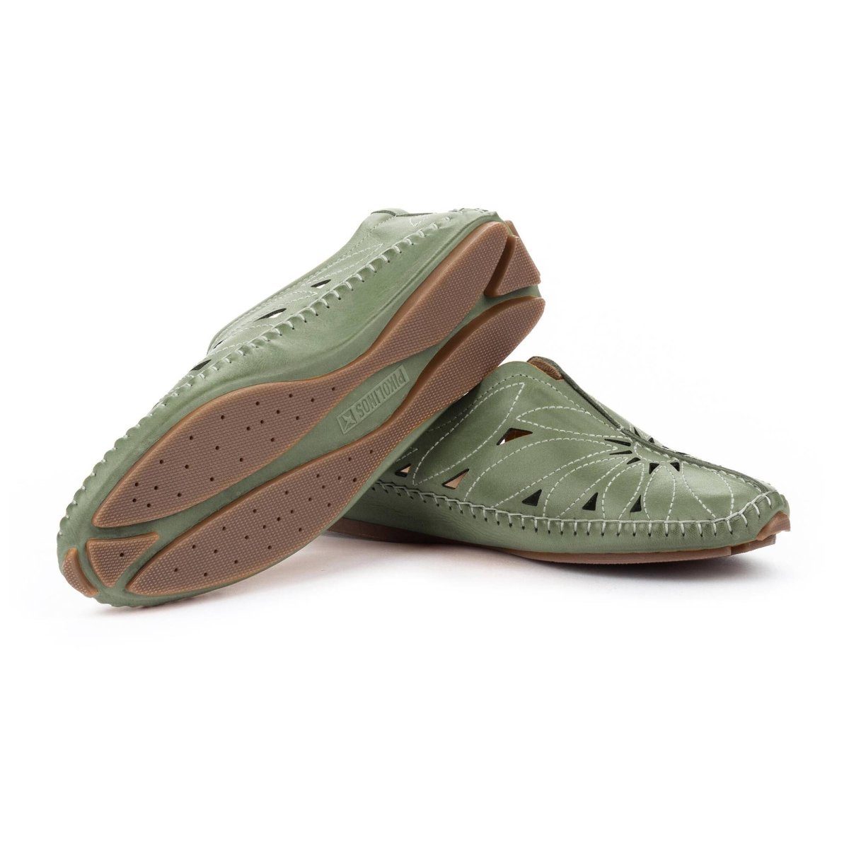 PIKOLINOS JEREZ 578-7399 WOMEN'S LOAFERS SLIP-ON MOCCASIN SHOES IN MINT GREEN - TLW Shoes
