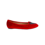 PENNY LOVES KENNY NOOKIE V. WOMEN FLAT SLIP-ON IN RED VELVET - TLW Shoes