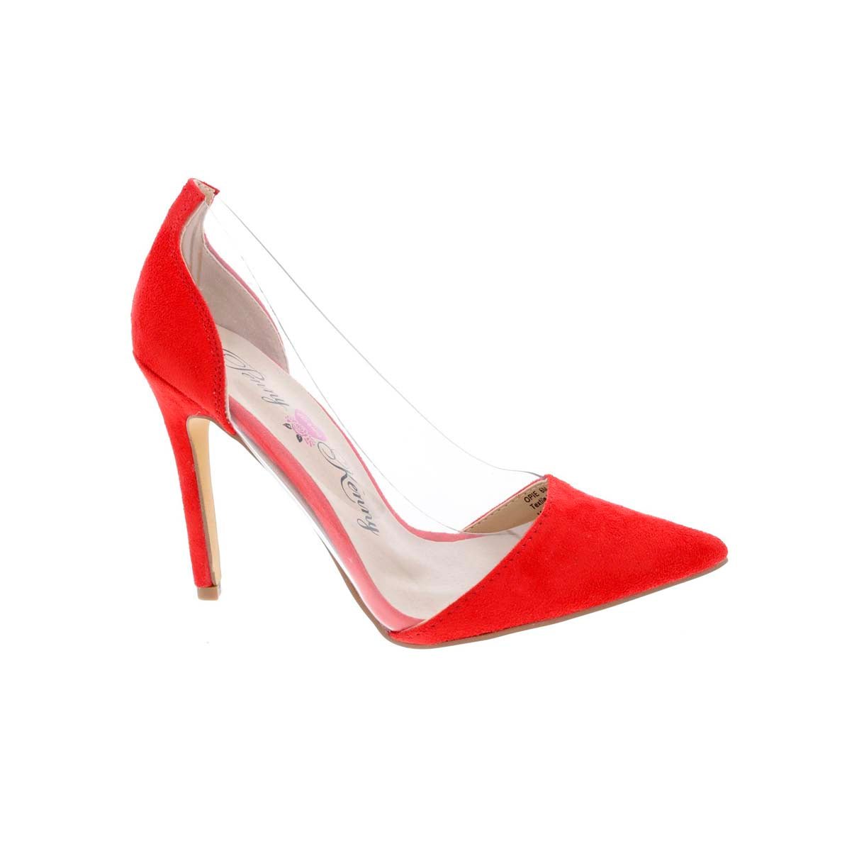 PENNY LOVES KENNY OPIE WOMEN PUMPS SHOE IN RED MICRO/LUCITE - TLW Shoes