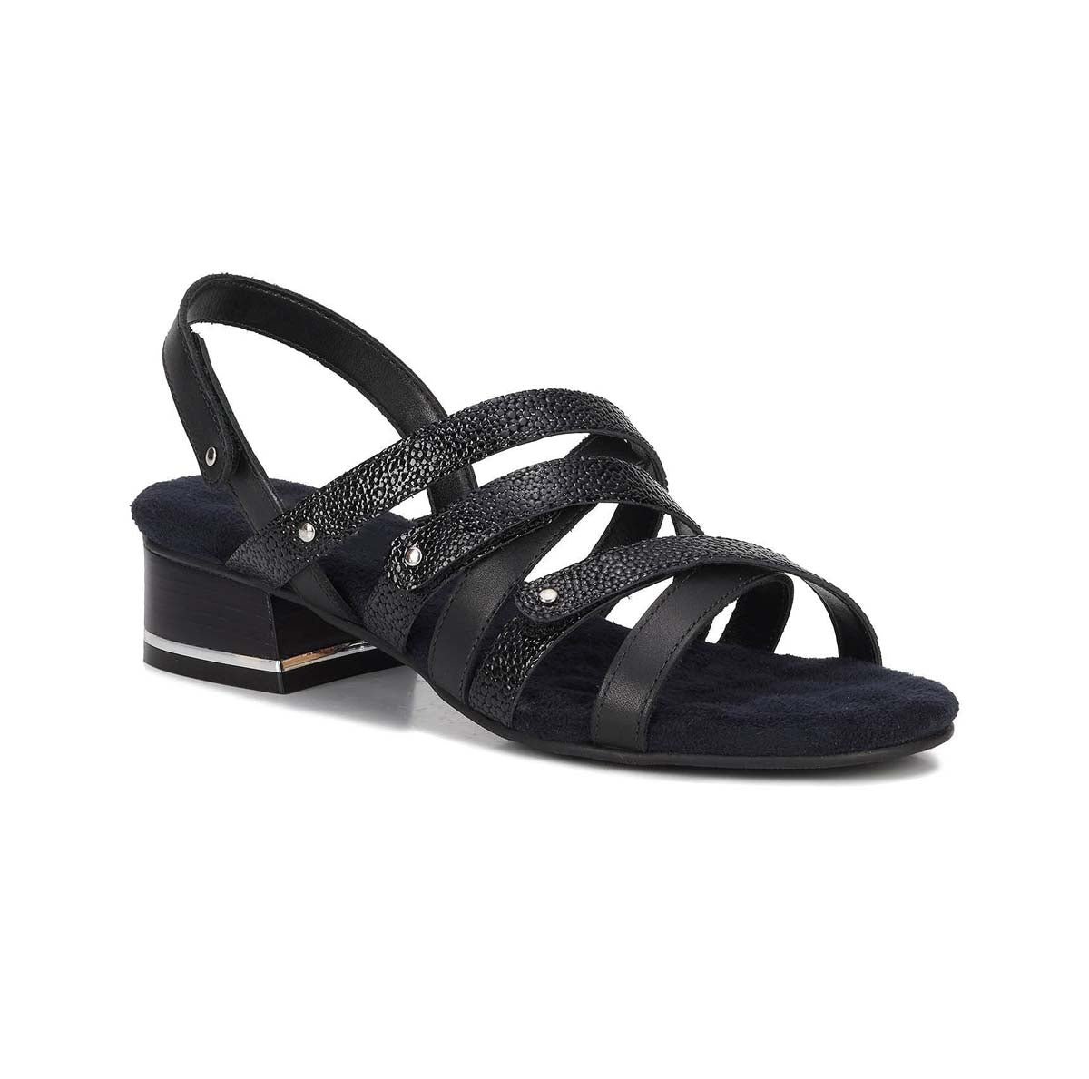ROS HOMMERSON BREEZE WOMEN'S HOOK AND LOOP CLOSURE STRAPS SANDAL IN BLACK - TLW Shoes