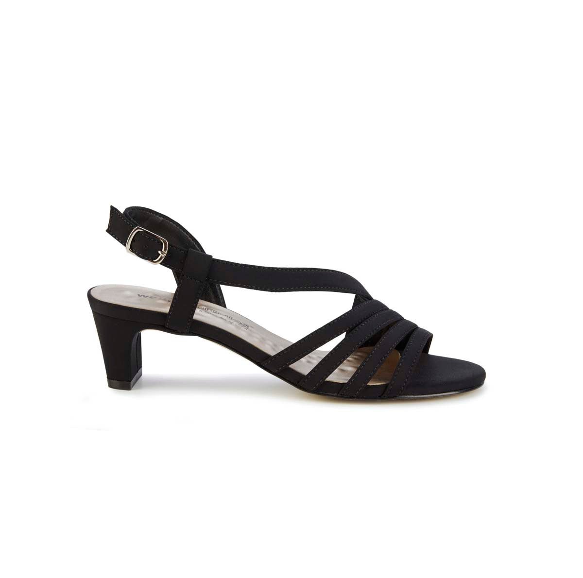 ROS HOMMERSON LETTIE WOMEN ADJUSTABLE HEEL STRAP SANDAL IN BLACK MICRO - TLW Shoes