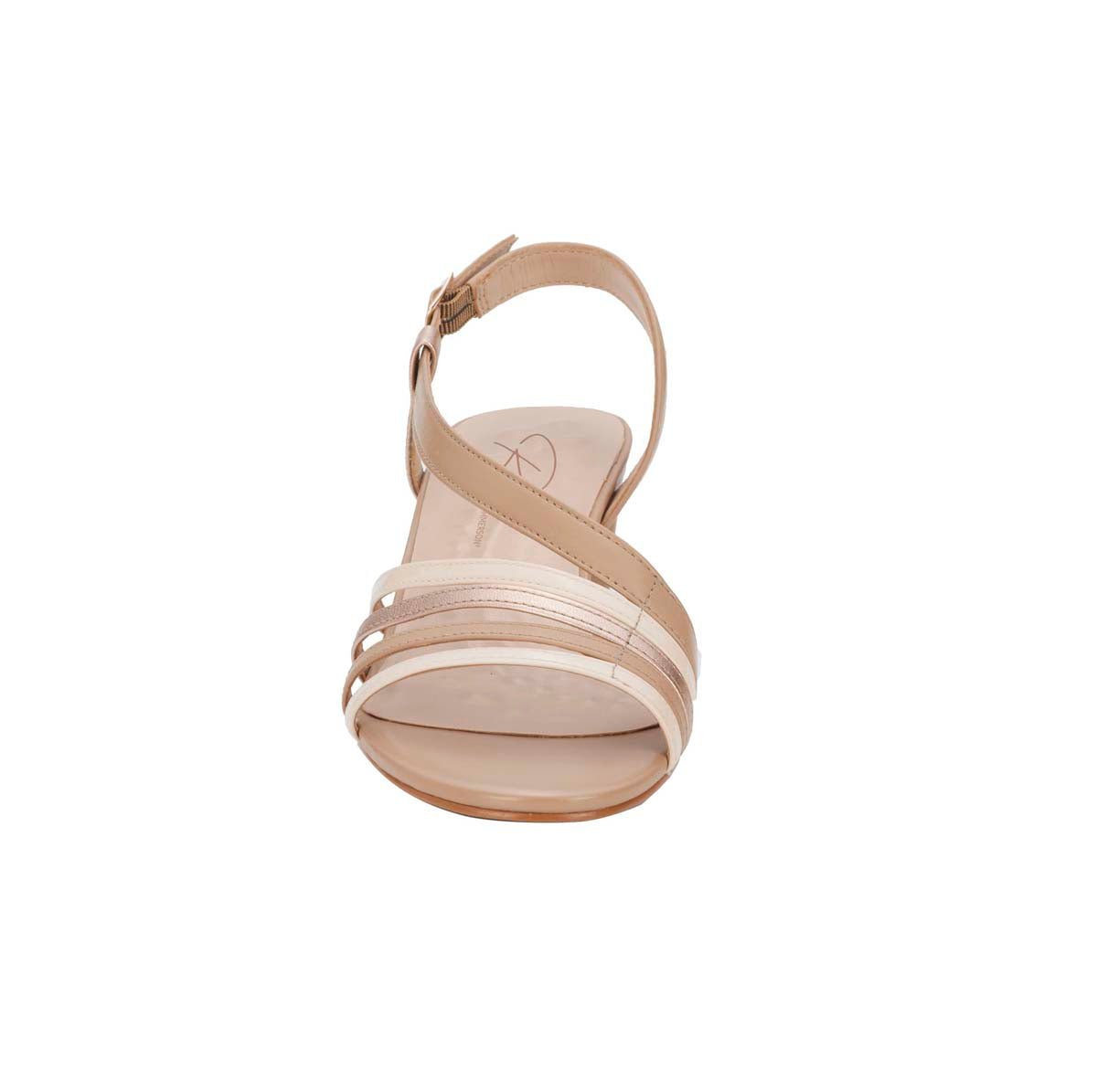 ROS HOMMERSON LETTIE WOMEN ADJUSTABLE HEEL STRAP SANDAL IN ROSE GOLD LEATHER - TLW Shoes
