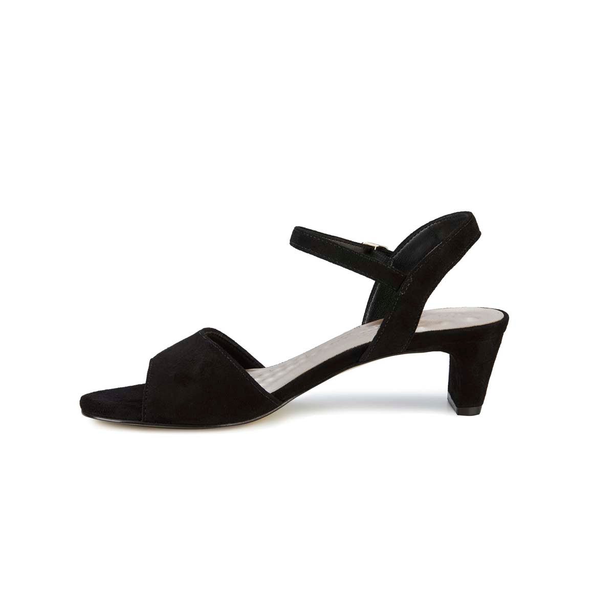ROS HOMMERSON LYDIA WOMEN ADJUSTABLE BUCKLE STRAP SANDAL IN BLACK SUEDE - TLW Shoes
