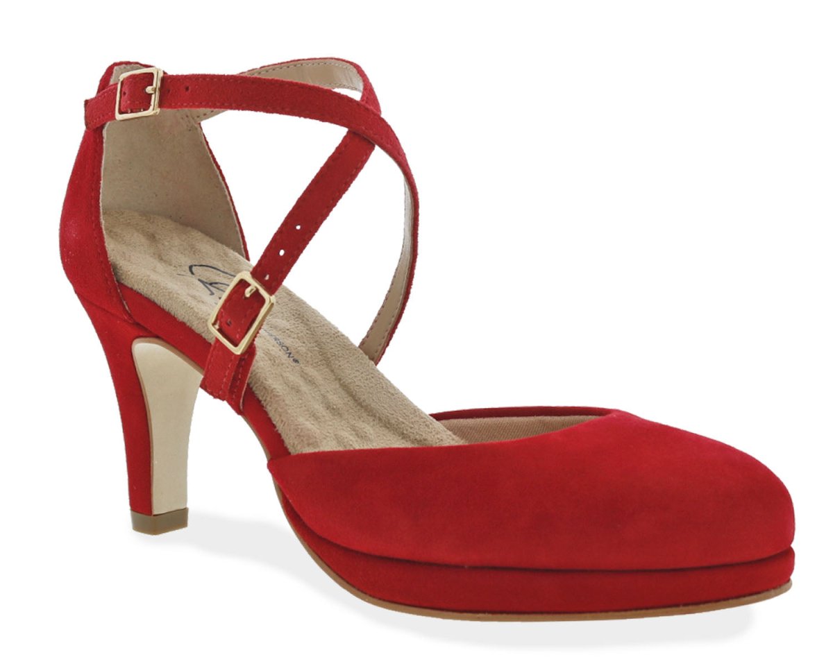 ROS HOMMERSON PAMMY WOMEN'S PLATFORM HEELS SANDAL IN RED - TLW Shoes