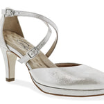 ROS HOMMERSON PAMMY WOMEN'S PLATFORM HEELS SANDAL IN SILVER - TLW Shoes